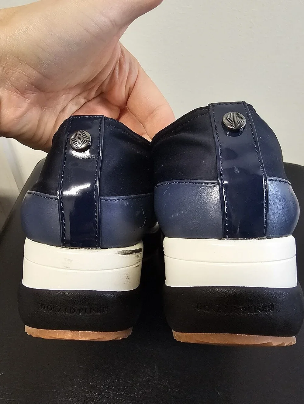 Donald J. Pliner Lizzee Navy Slip-On Platform Sneaker Size 7.5